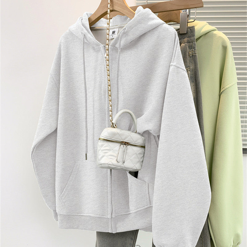 Women's Cozy Cotton Hooded Zip-Up Sweatshirt