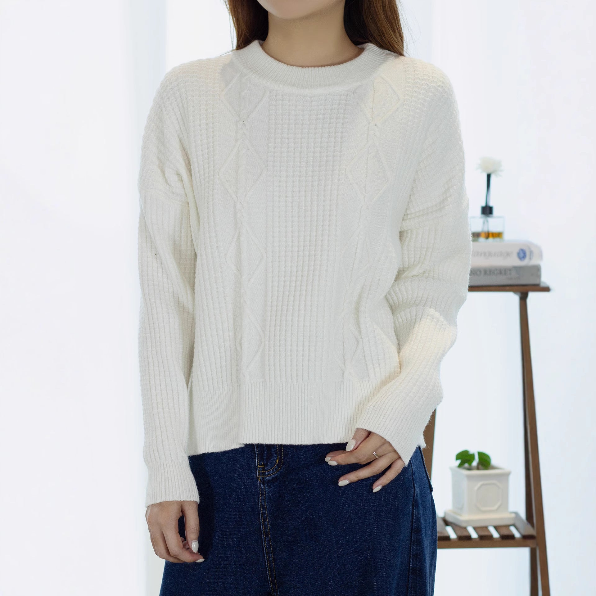 Long-sleeve Women's Top Simple Woolen