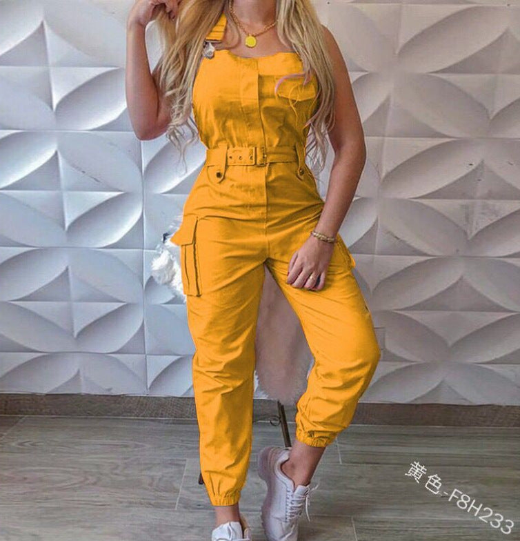 Women's Trendy Strapless Cargo Jumpsuit