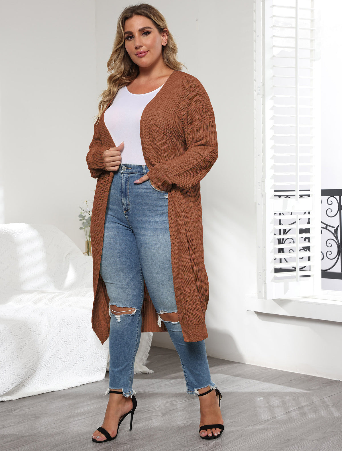 Women's Coat Simple Fashion European and American Style Plus Size Women's Sweater Cardigan