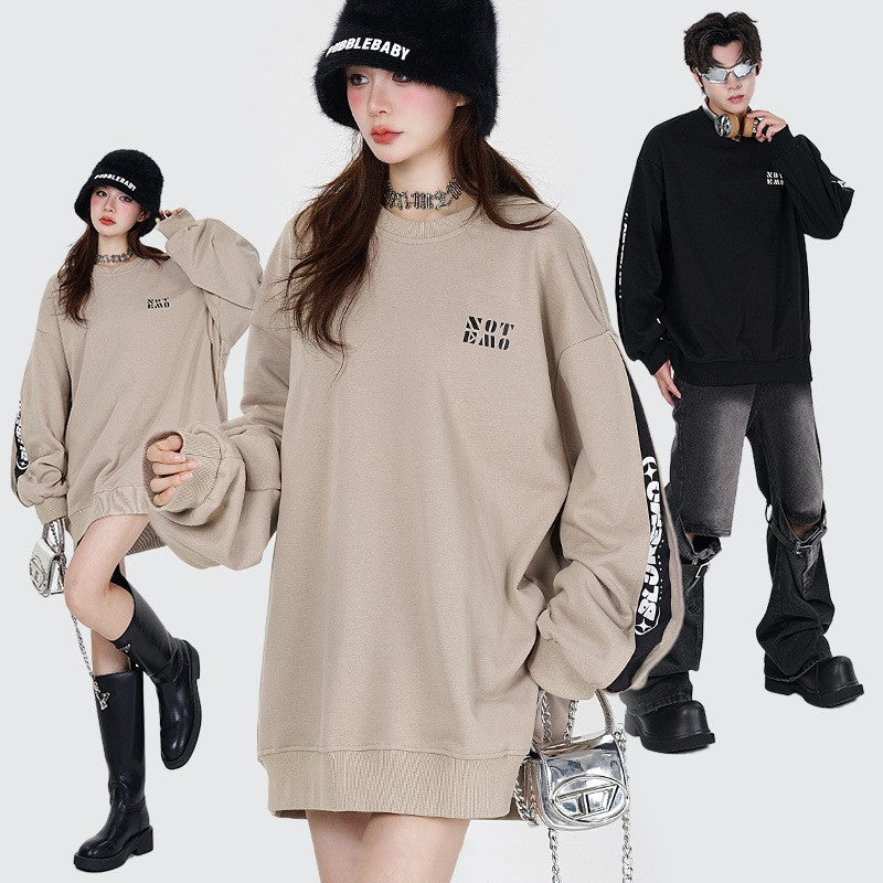 Contrast Letter Print Crew Neck Sweatshirt
