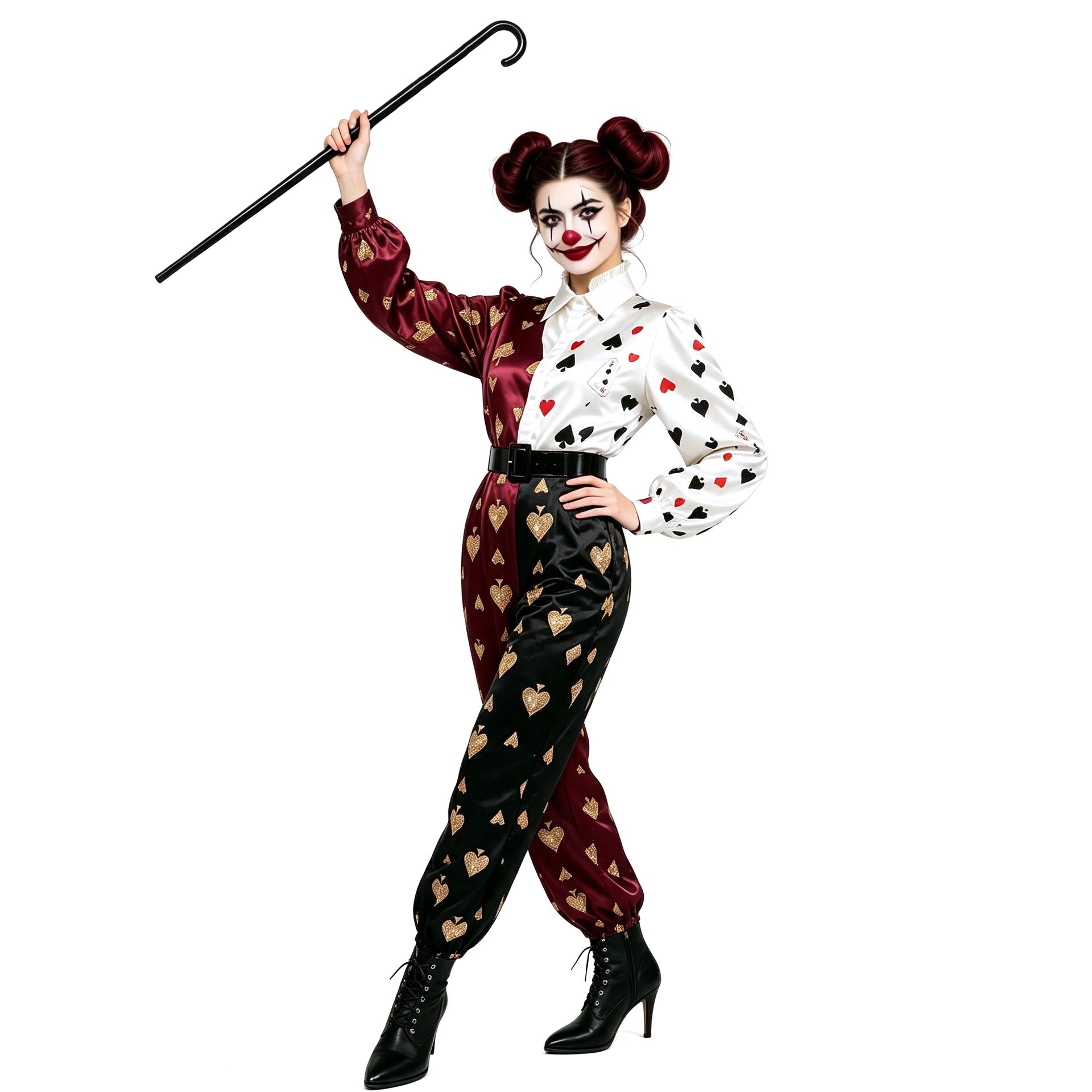 Dark Circus Playing Card Clown Costume