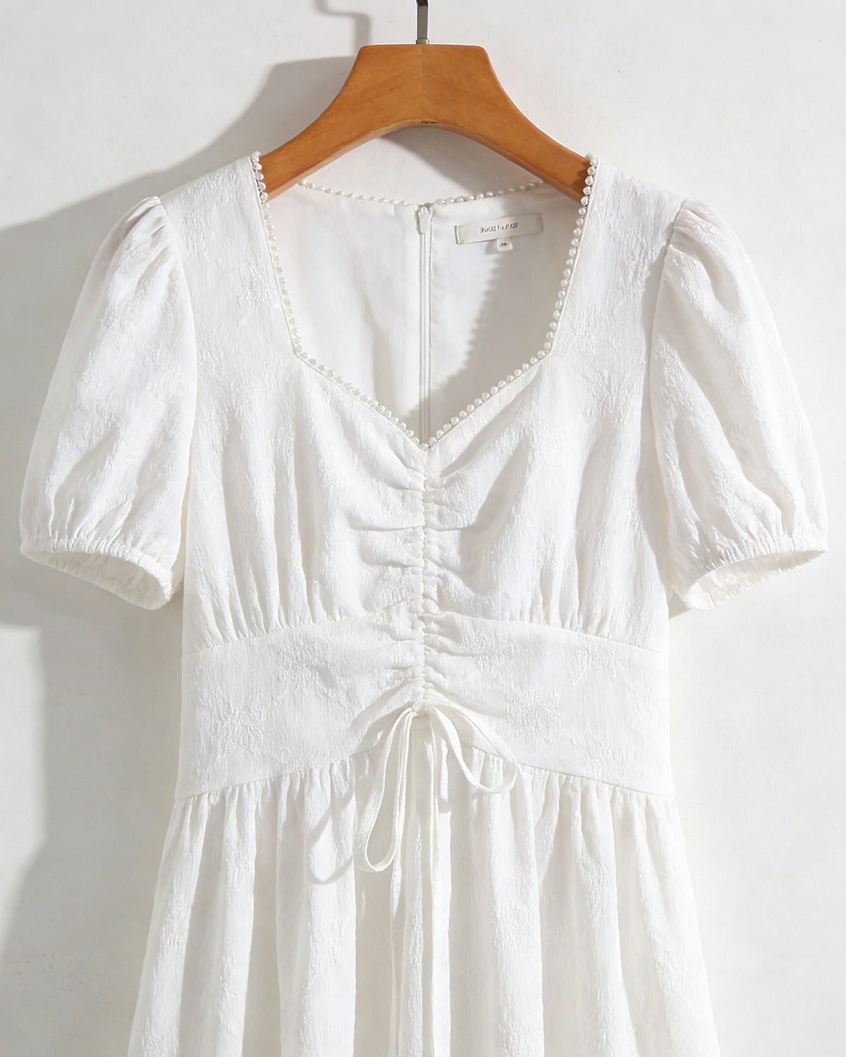 Suede-like Fabric Dress With Three-quarter Sleeves