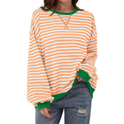 Women's Casual Striped Long Sleeve Pullover Sweater