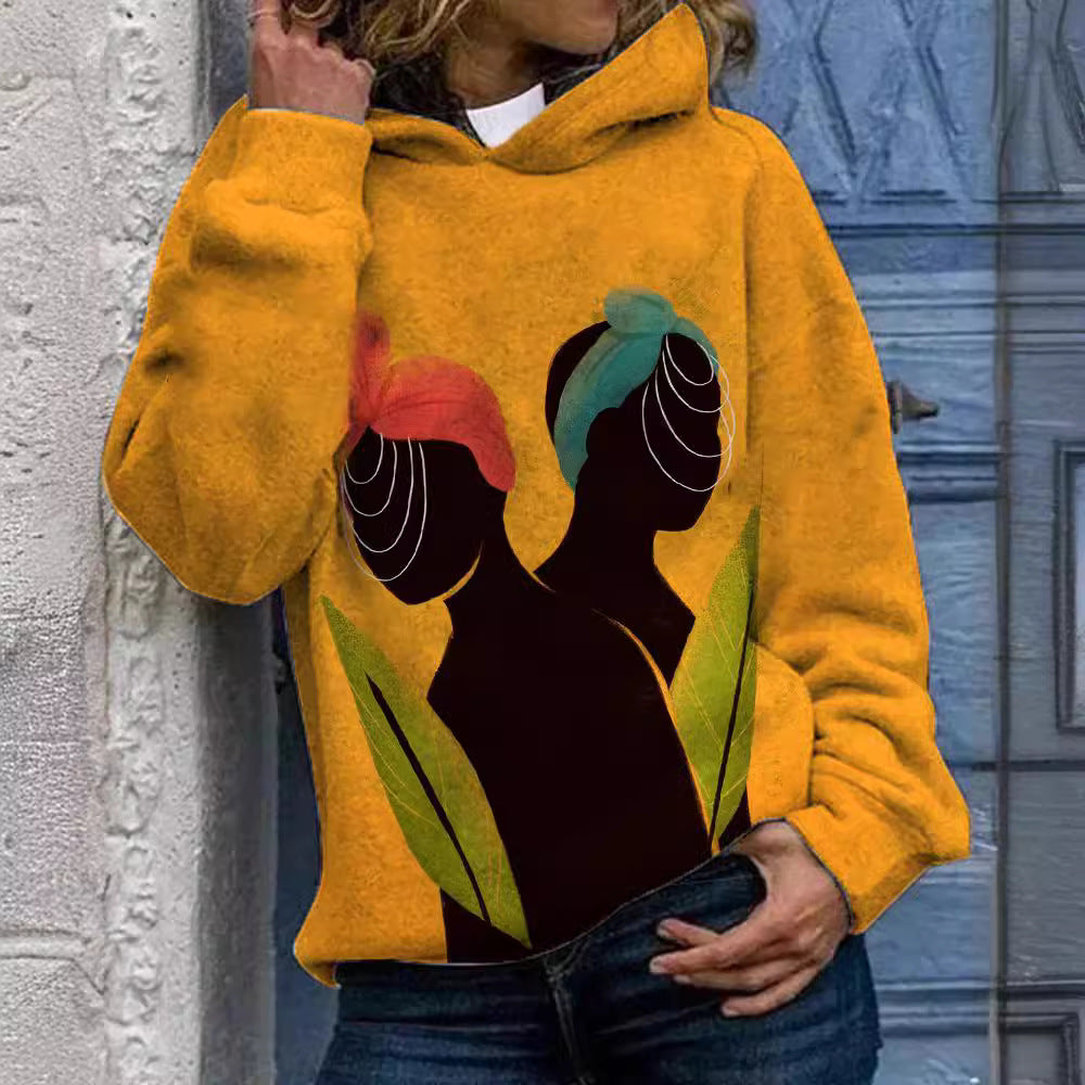 Women's Loose Casual Sports Pullover 3D Print Sweatshirt
