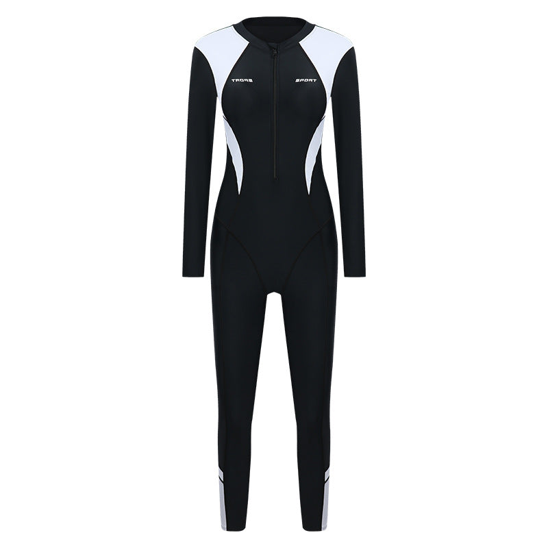 Women's UV Protection Long-Sleeve One-Piece Sports Swimsuit