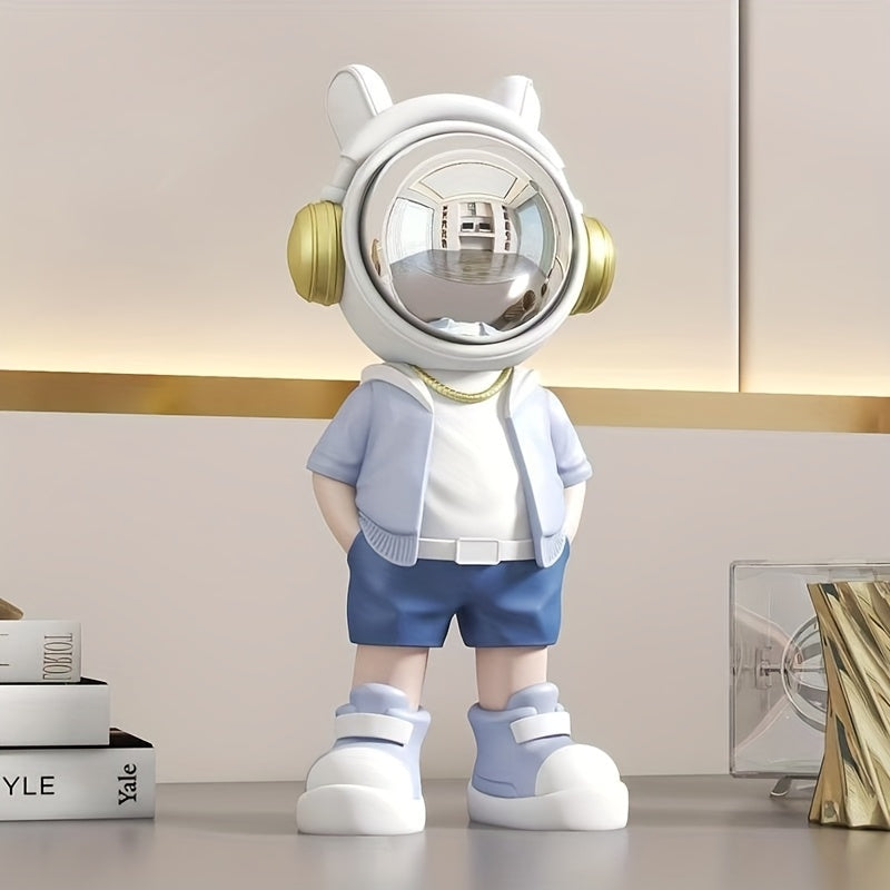 Resin astronaut figurine with vibrant colors for living room decor