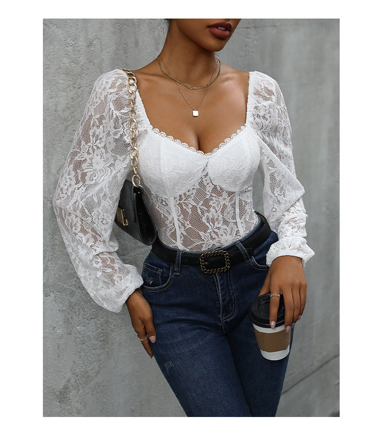 Sexy Lace Stitching Slim Fit Jumpsuit