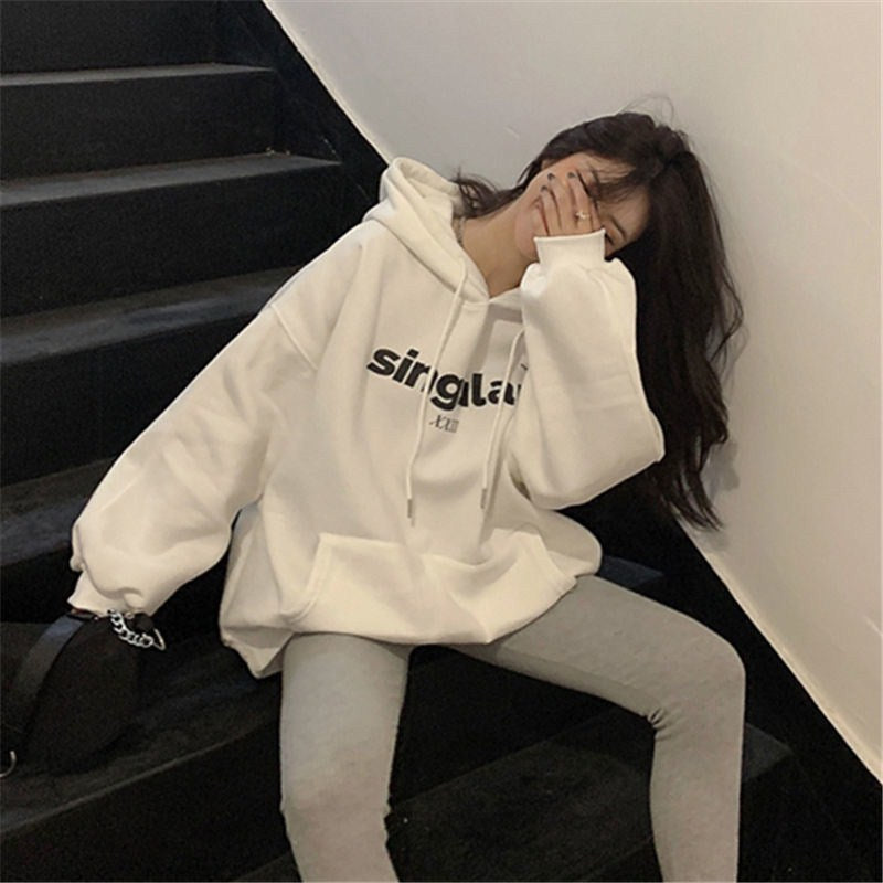 Women's Cozy Loose Fit Hooded Sweatshirt Coat