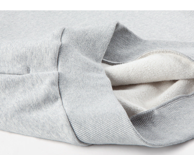 Unisex Fleece-Lined Drop Shoulder Casual Pullover Sweater