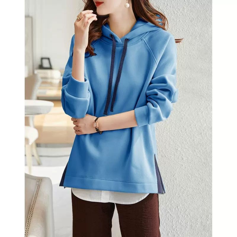 Women's Casual Cotton Loose-Fit Hooded Sweatshirt