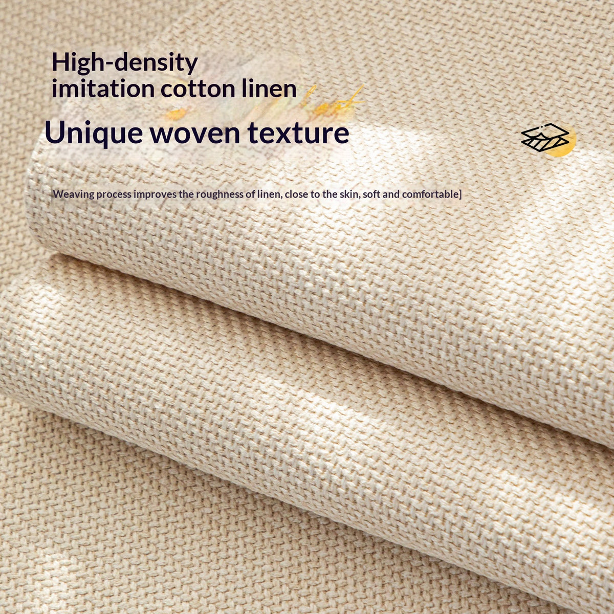 Japanese-Style Faux Cotton-Linen Sofa Cushion - Placemat Design