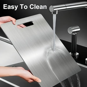 2025 Premium Cutting Board - Double-Sided, Stainless Steel Material for Kitchen and Dining Use, Cost-Effective Design Suitable for Small Kitchens, RVs, Easy to Clean, Durable and Safe, Ideal for Ve...
