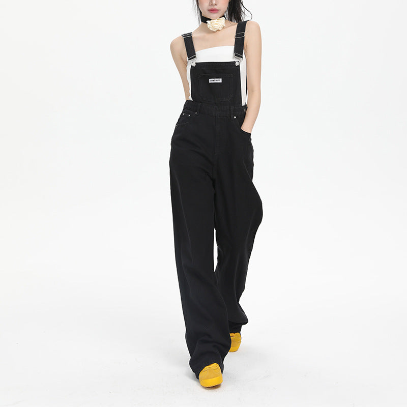 High Street Denim Suspender Pants Women's Summer
