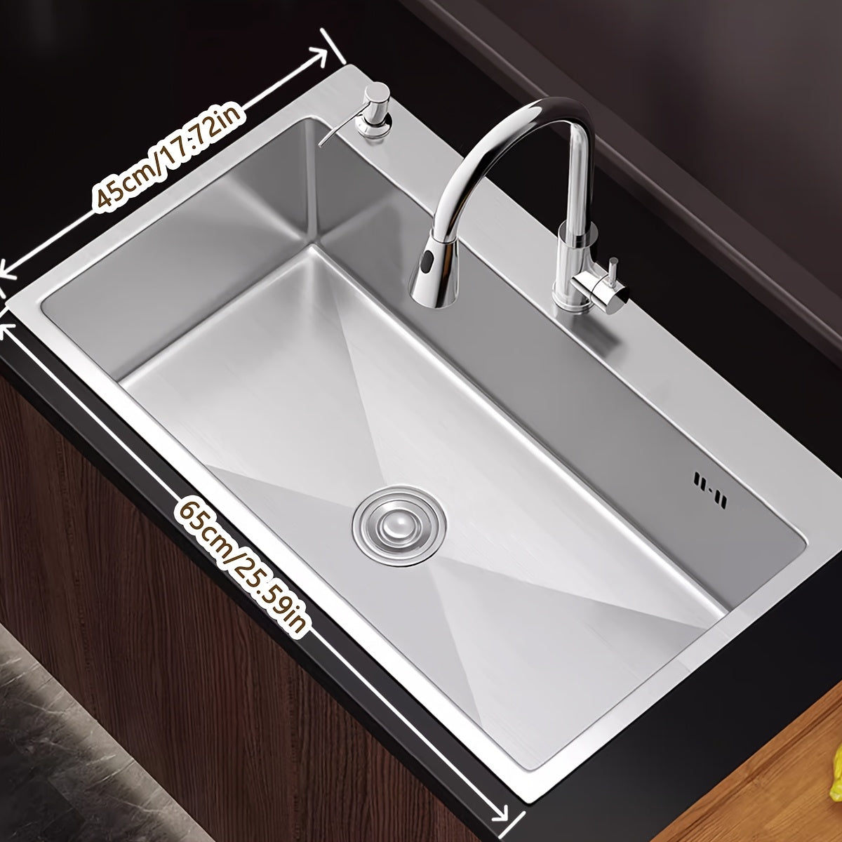 Stainless Steel Smart Waterfall Kitchen Sink with Pull-Down Faucet