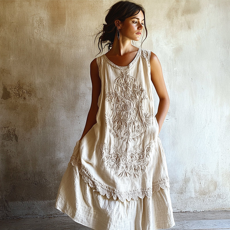 European and American Women's Sleeveless Long Dress