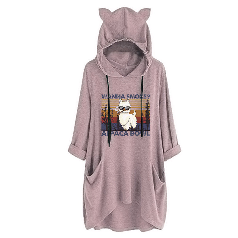Cute Cat Ears Loose Pullover Sweatshirt
