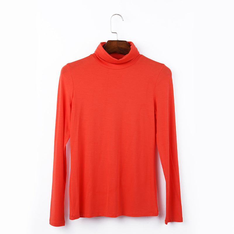 Women's Modal High Collar Long Sleeve T-Shirt