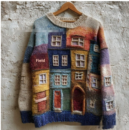 New Street-style Womens Crew-neck Sweatshirt for Fall and Winter