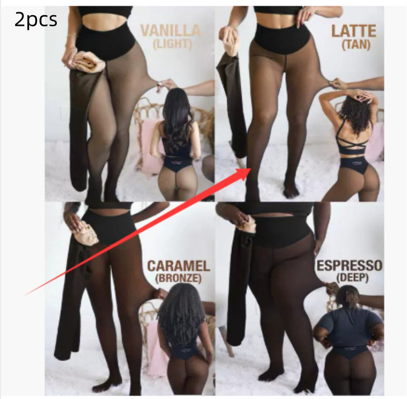 Winter Warm Translucent Fleece-Lined Shaping Leggings