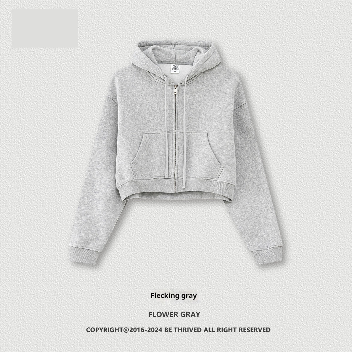 Retro Solid Color Fleece-Lined Zip Hoodie