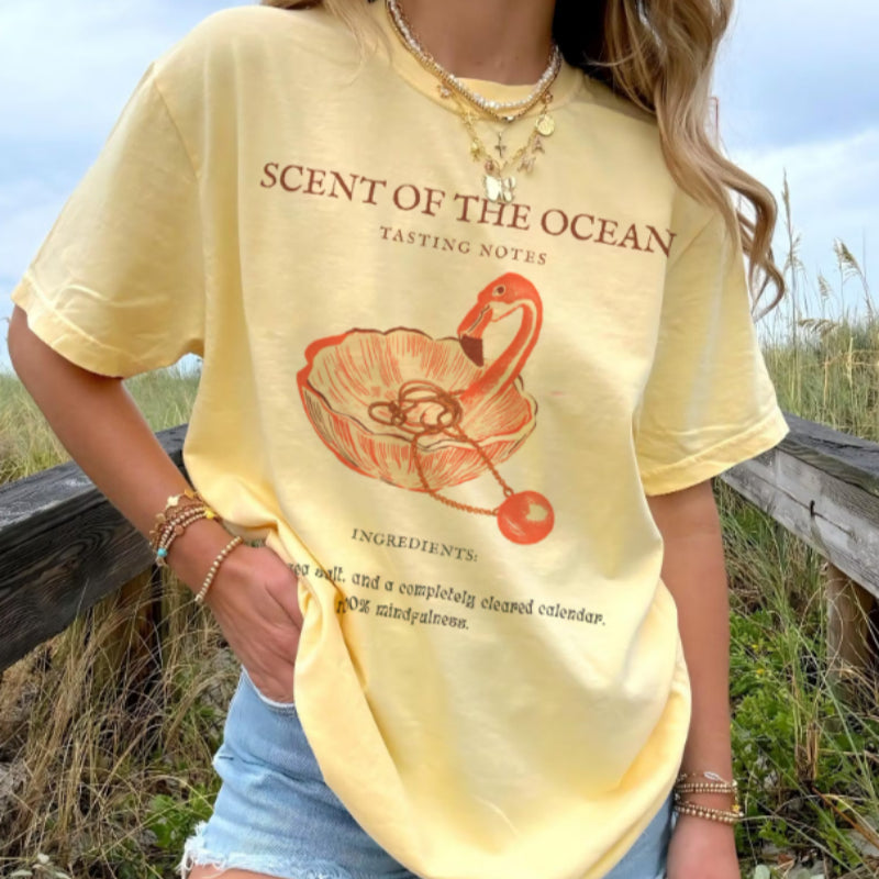 Coastal Vibes Graphic Tee - Butter Yellow