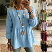 Women's Summer Loose-Fit Patchwork Shirt – Comfortable 3/4 Sleeve Top
