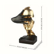 11.8 inch black and gold abstract eye sculpture for modern home decor