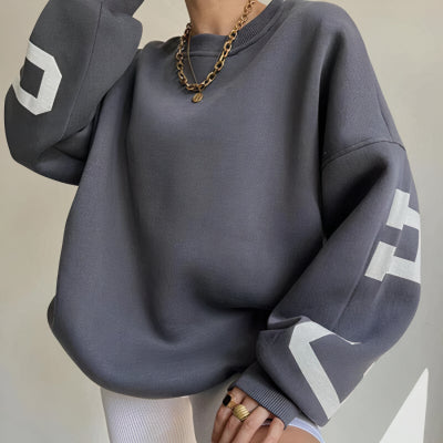 Women's Cozy Printed Thickened Long-Sleeve Sweater
