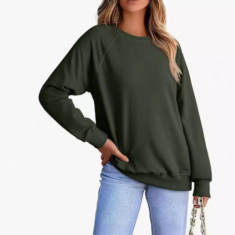 Women's Cozy Round-Neck Loose Casual Pullover Sweater