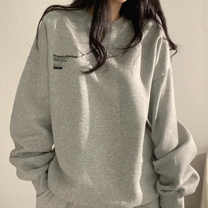 Plus Size Fleece-Lined Loose Hoodie for Women