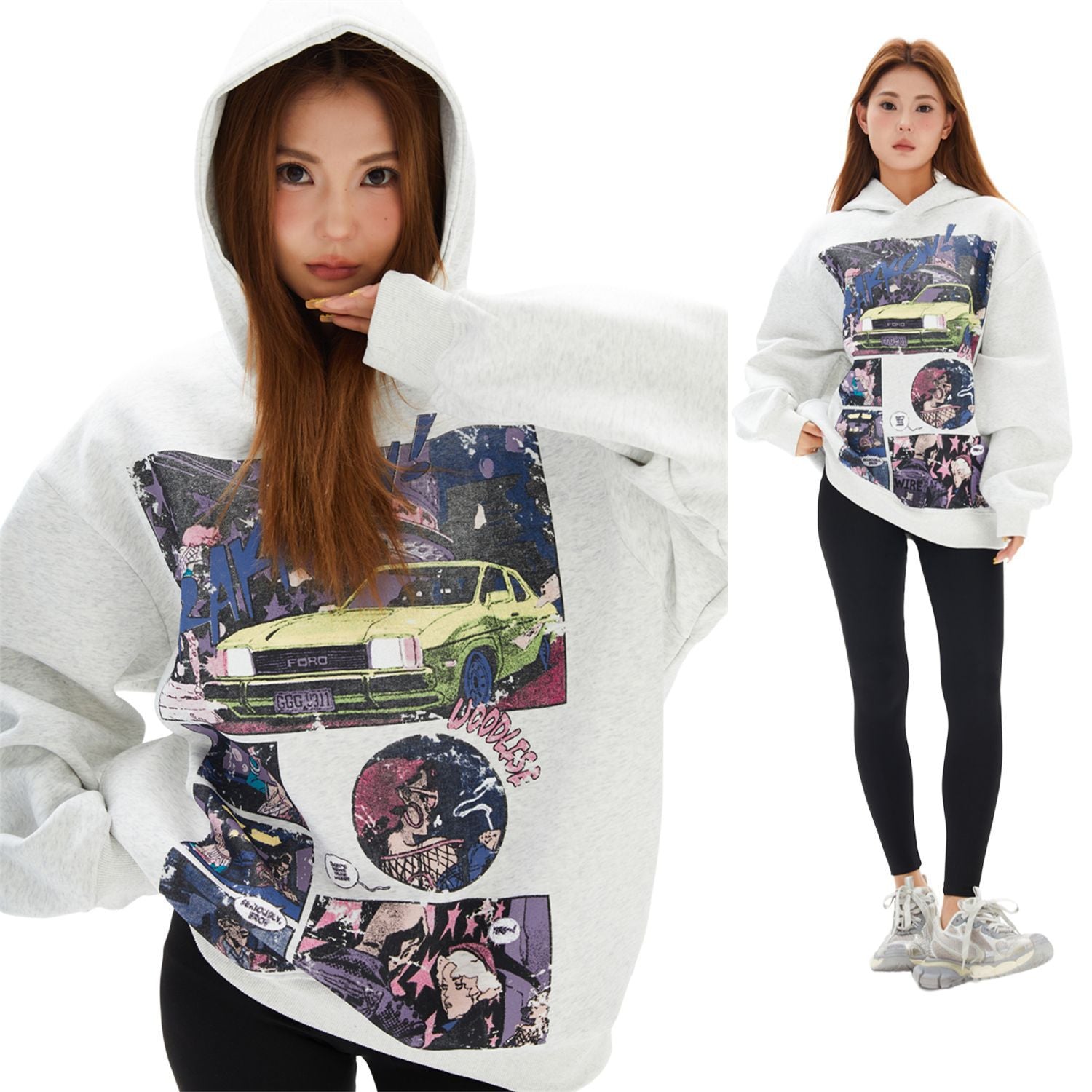 Cute Cartoon Graphic Loose Oversized Hoodie