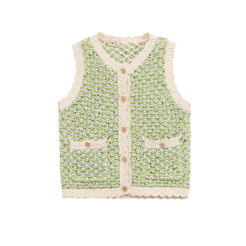Textured Knitted Top Cute Slim-fit Fresh and Sweet
