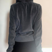 Retro Oversized Abstract Print Cardigan Sweatshirt