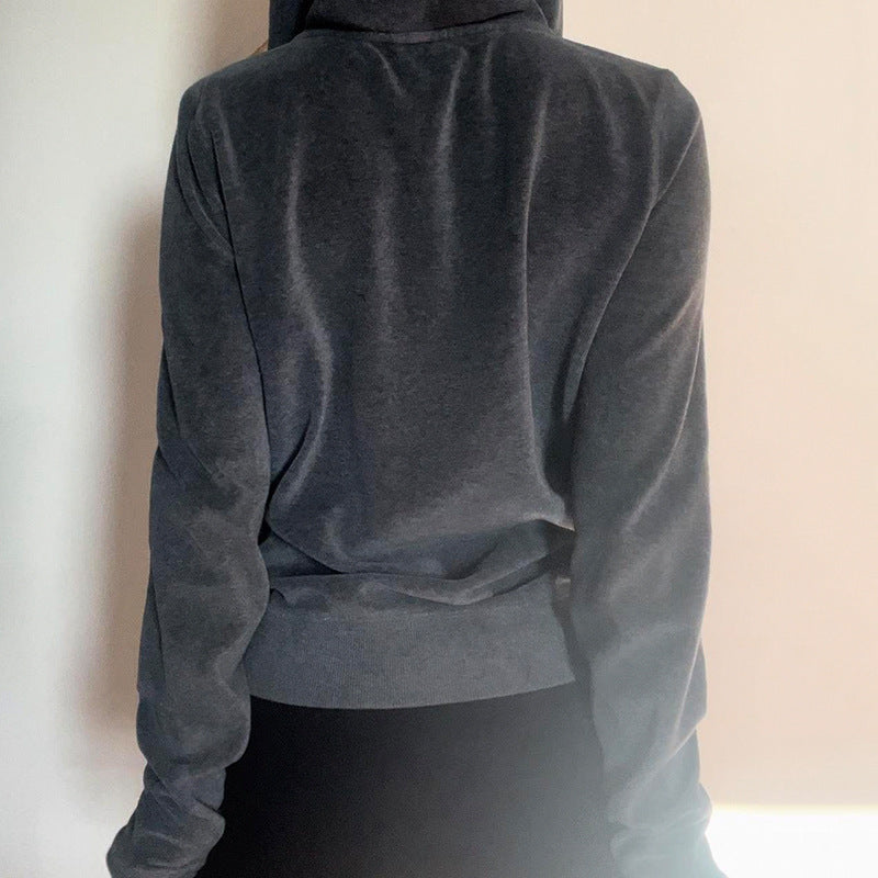 Retro Oversized Abstract Print Cardigan Sweatshirt