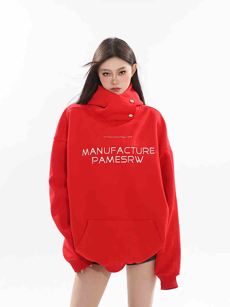 Cozy Velvet Padded Loose Couple Hooded Pullover Sweater
