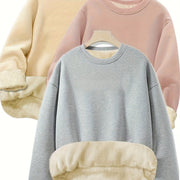 Women's Plus Size Autumn/Winter Pullover Three-Piece Set, Versatile Top