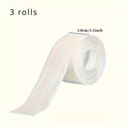 [Halloween Christmas] 3 Rolls Kitchen and Bathroom Waterproof Tape, Easy-to-Cut Sink and Toilet Seal Tape, Halloween and Christmas Home Essentials