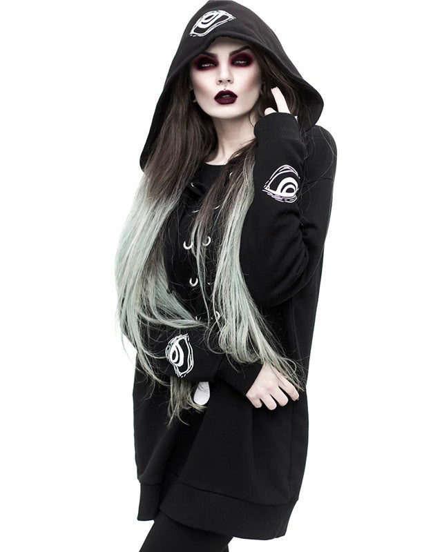 Women's Punk Print Oversized Long Sleeve Sweatshirt