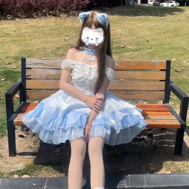 Swan Princess Lolita Dress Elegant Puffy Party Gown