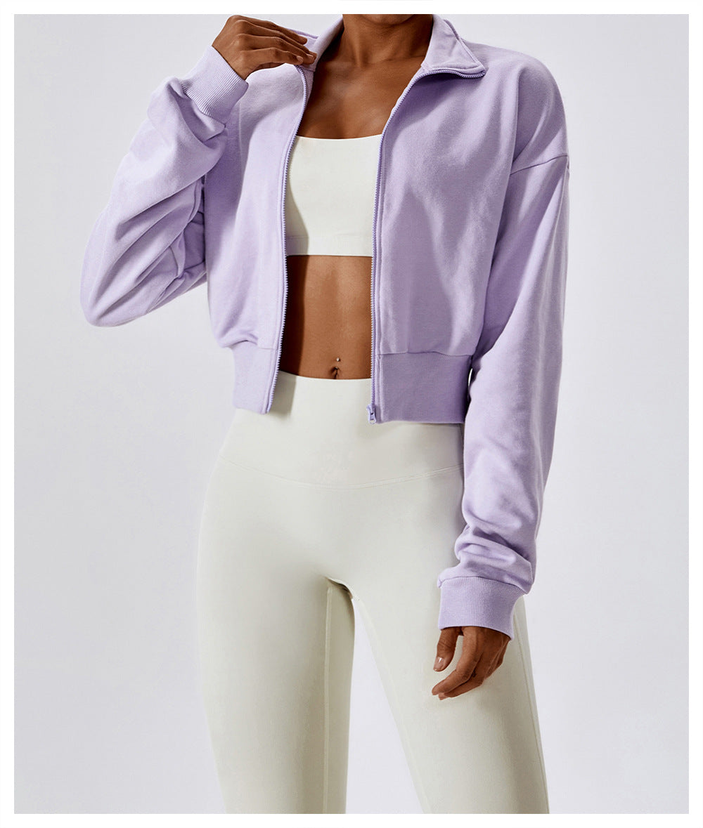 Women's Loose Zip Long Sleeve Sporty Casual Sweatshirt