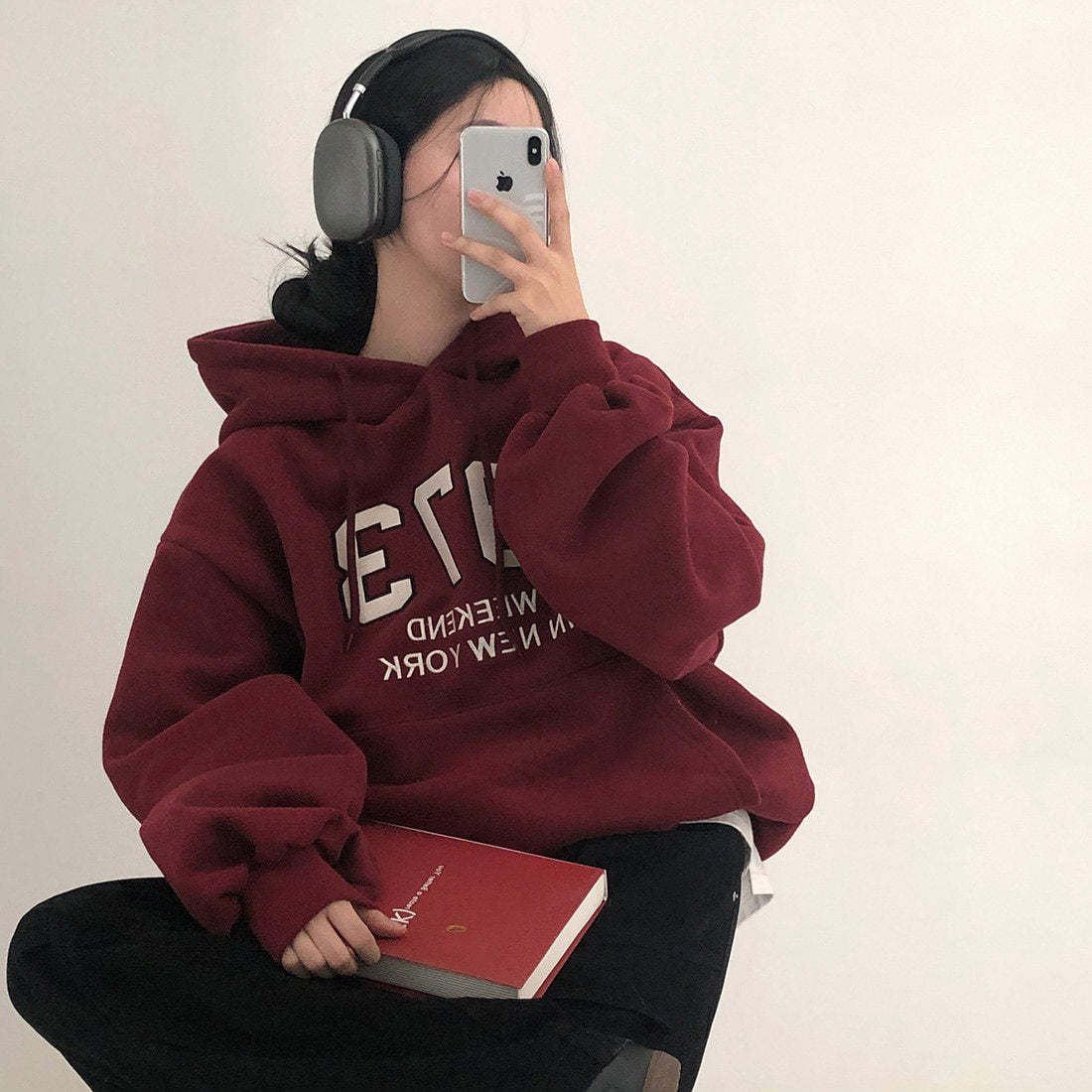 Cozy Fleece-Lined Letter Hoodie for Casual Everyday Wear