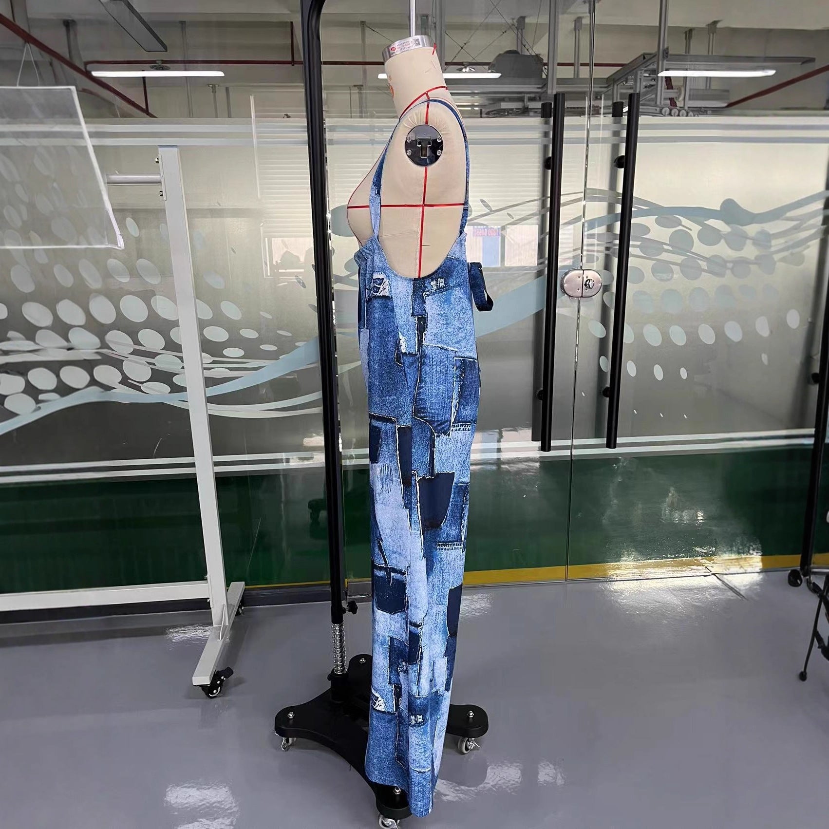 Irregular Patchwork Printed Wide-leg Lantern Pants