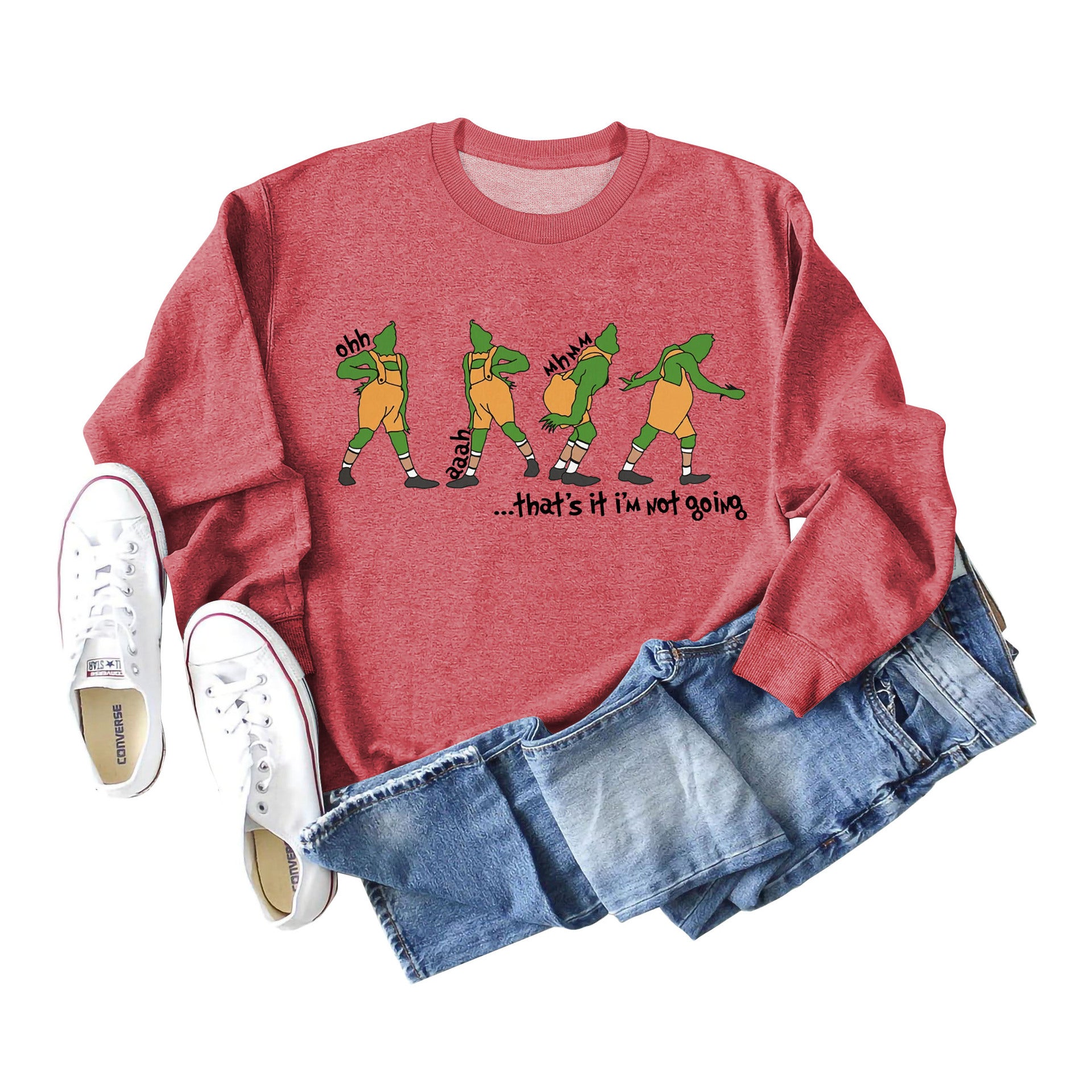 Women's Christmas Printed Long Sleeved Sweater