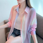New Slim-fit Womens Sun-protective Chiffon Blouse Fashionable