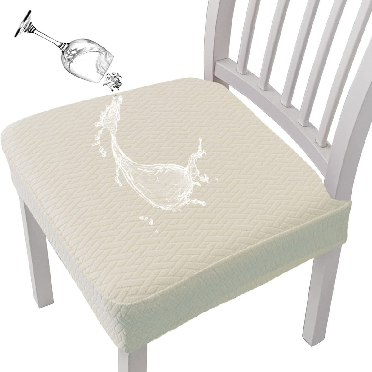 T-shaped Jacquard Waterproof Chair Seat Cover - Dining Chair Slipcover