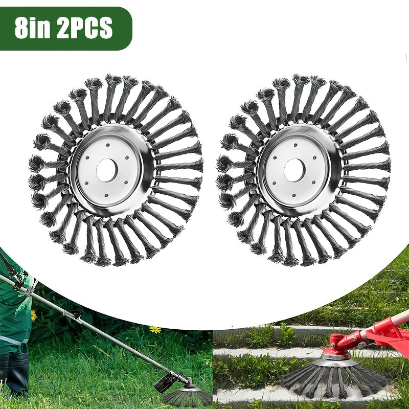 8-inch Steel Wire Rotating Lawn Mower Blades, Available in Packs of 1, 2 or 3, Suitable for Lawnmowers; Ideal for Removing Weeds, Moss, Grass and Rust; the Perfect Choice for Gardening and Lawnmower Use