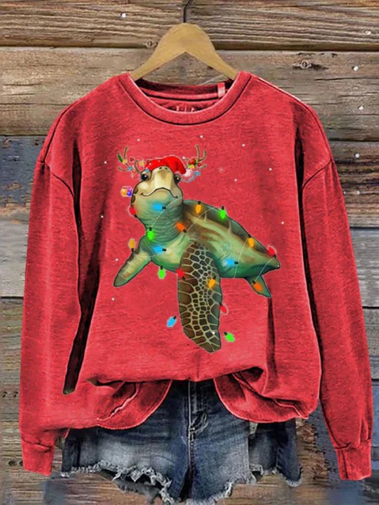 Festive 3D Christmas Print Crew Neck Women's Sweatshirt