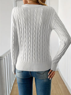 Solid Color Crew Neck Pullover Sweater