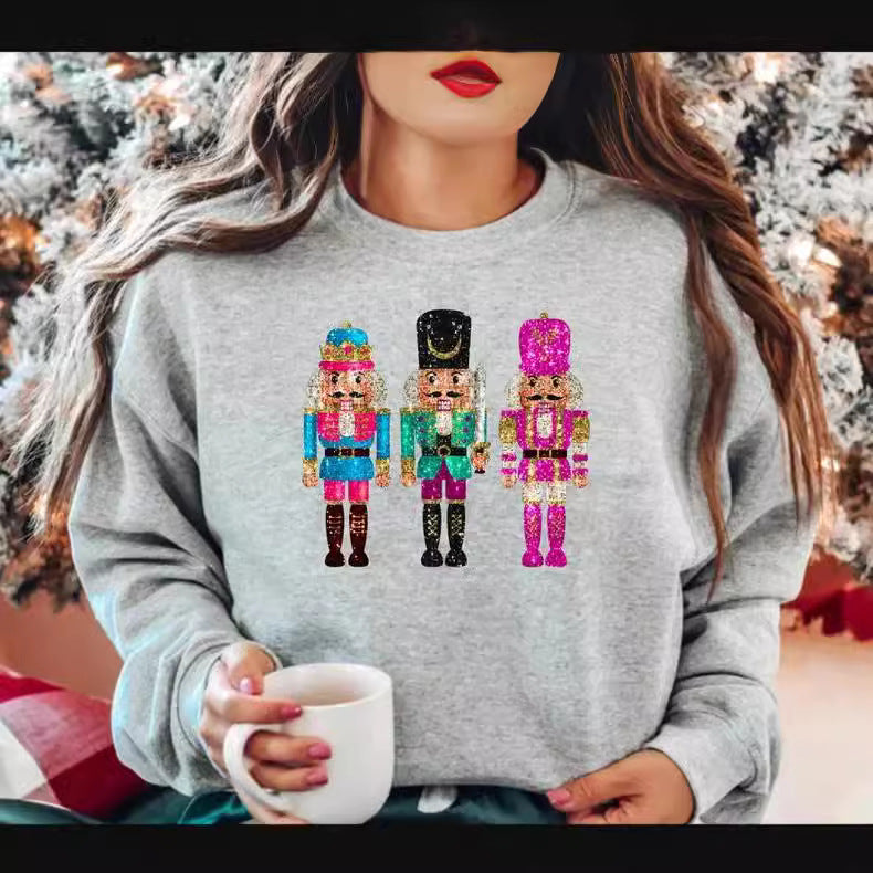 Women's Festive Sequin Christmas Sweater Casual Pullover